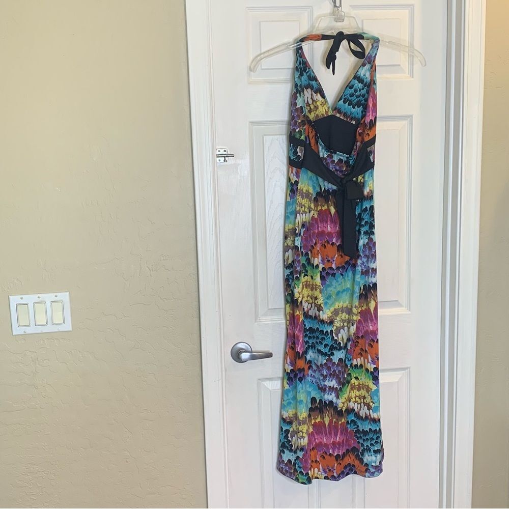 Catch My I Colorful Halter Maxi Dress Size Medium - Picture 4 of 8